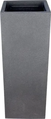 Produktbild von BigDean Pflanzsäule in Stein-Optik - 80 x 30 x 30 cm - hoher Pflanzkübel in Anthrazit - Säule mit glatter Oberfläche - für Innen & Außen - frostsicher