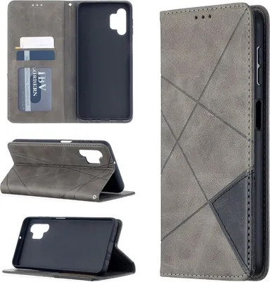 Produktbild von König Design Hülle kompatibel mit Samsung Galaxy A32 5G Kunstleder Handyhülle - Handy Case Grau