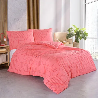 Obrázek produktu pro Bavlněné povlečení Geo Sunset Coral Velikost: 220x200 + 2x 70x90 cm
