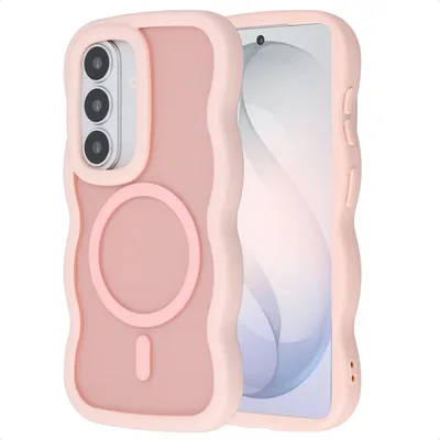Image de Coque arrière Selencia Wavy avec MagSafe pour Samsung Galaxy S26 - Soft Pink