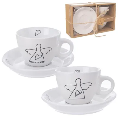 Produktbild von ORION Kaffeetasse ESPRESSO-TASSE aus weißem Porzellan 90 ml 2 Stück