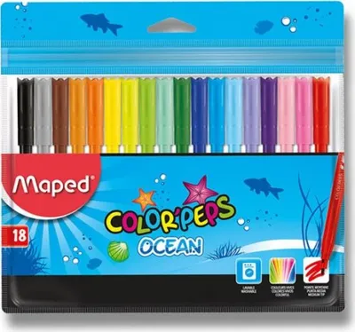 Obrázok produktu pre Maped Color'Peps Ocean – 18 farebných fixiek pre deti