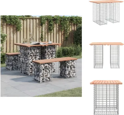 Produktbild von vidaXL Gartenbank aus Gabionen 100x70x72 cm Massivholz Douglasie -  Gartenbänke