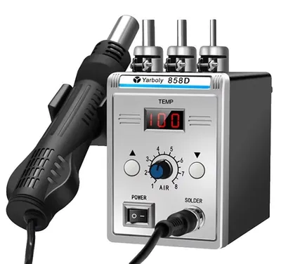 Immagine prodotto di Pistola ad aria calda, potenza 700 W, regolazione digitale della temperatura, 858D