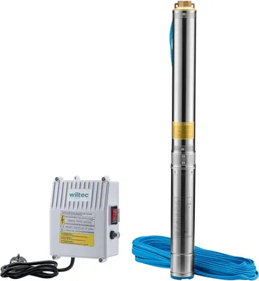 Imagen del producto de Bomba sumergible para aguas profundas - 1100W - 6000 l/h - Bomba sumergible de 4 pulgadas para aguas subterráneas y pozos profundos
