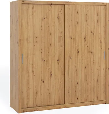 Produktbild von Schiebetürenschrank Zenit 200 cm, Schlafzimmerschrank, Schwebetürenschrank, Schrank (Farbe: Artisan Eiche, ohne Spiegel)