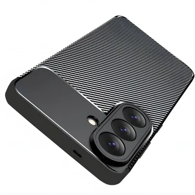 Immagine prodotto di Samsung Galaxy S26 Custodia AVANA Custodia protettiva in silicone TPU Bumper Slim Case Nero Cover Effetto carbonio