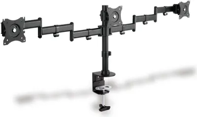 Zdjęcie produktu dla Digitus Uchwyt na trzy monitory, 3x 27", 3x 8 kg, Zacisk, 8 kg, 68,6 cm (27"), 100 x 100 mm, Opcja regulacji wysokości, Czarny