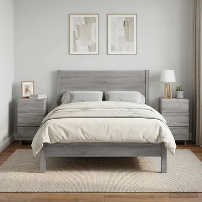 Obrázek produktu pro vidaXL Noční stolek, 2 kusy, barva Sonoma, rozměry 33,5 x 34,5 x 60 cm, materiál: dřevotříska