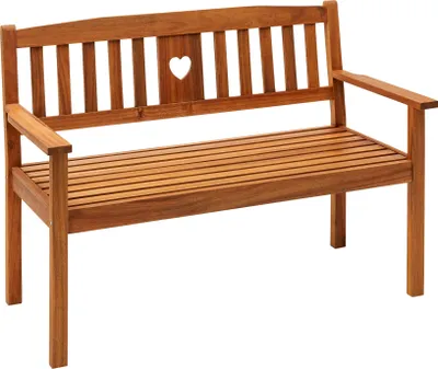 Produktbild von Dehner Gartenbank Heart, 2-Sitzer, 90 x 127 x 61 cm, FSC®-es Akazienholz, braun