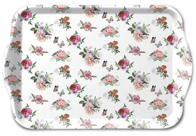Produktbild von Serviertablett aus Melamin Röschen Tray melamine 13x21 cm Charlotte white