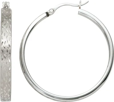 Produktbild von Ohrringe Creolen Creole 34,4mm aus 925 Silber teilmattiert Ohrschmuck