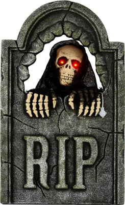 Produktbild von R.I.P. Grabstein mit sich bewegendem Grim Reaper, Spooky Sound & Light