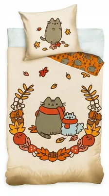 Produktbild von Carbotex Pusheen Baumwoll-Bettwäsche-Set 160x200 cm Mehrfarbig