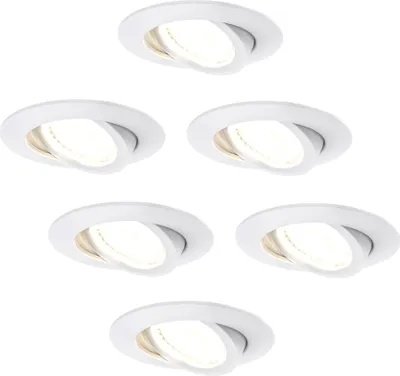 Produktbild von Ledvion - 6x LED Einbaustrahler, 230V, Weiß, dim to warm, IP65, wasserdicht, 5W/7W, COB, Downlight, Deckenstrahler, Bad, Küche, warmweiß, Tageslicht, Halogenersatz, Stimmungslicht, kompakt
