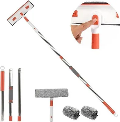 Image de Nettoyeur de vitres Telescoop-Steel 2-en-1 pour les fenêtres en hauteur, à l'intérieur et à l'extérieur