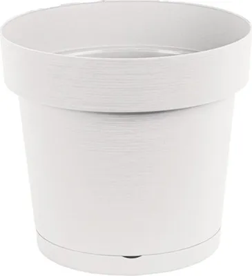 Immagine prodotto di Vaso da fiori in plastica con sottovaso MELROSE GLAMOUR 25 cm, plastica, bianco opaco