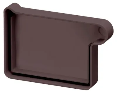 Produktbild von INEFA Dachrinnen Endstück Kastenrinne PVC NW68 / 68mm, rechts Dunkelbraun Dachrinnenzubehör, einfache Steckmontage, Germany
