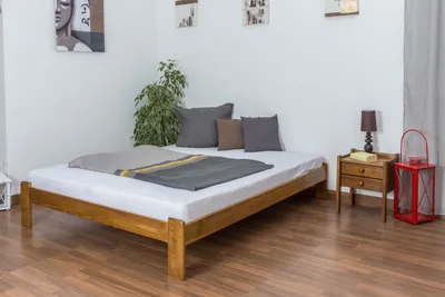 Produktbild von Futonbett Kiefer 160 x 200 cm Eiche mit Lattenrost