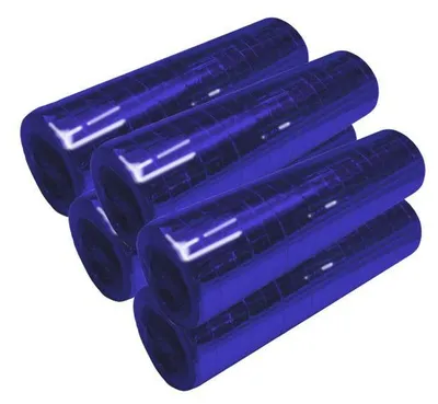 Produktbild von 5 Glitzer Luftschlangen blau dunkelblau metallic