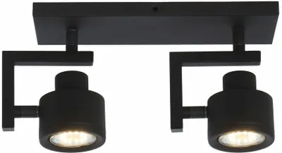 Immagine prodotto di Faretto da soffitto doppio nero orientabile Alenis 2 2xGU10 50W REA823302-02 Reality