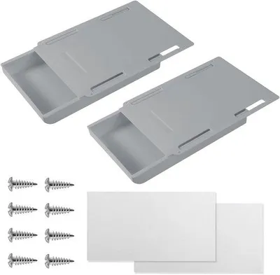 Produktbild von Büro-Organizer-Set - 2 Stücke - Grau - Kreativ-Box - Bürosticker - Versteckte Schubladen