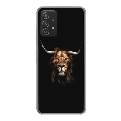Produktbild von MuchoWow® Handyhülle Schutzhülle Hülle für Samsung galaxy a73 Löwe - Horn - Schwarz Silikon Softcase Handy Hülle - Handyhülle