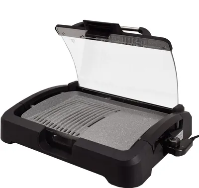 Zdjęcie produktu dla Grill imprezowy ze szklaną pokrywą Vundria | Grill stołowy | Grill | Grill elektryczny 2200W A-Ware