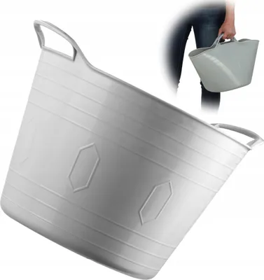 Obrázok produktu pre KADAX flexibilný plastový kôš s držadlami, kôš na bielizeň, multifunkčný kôš na hračky (svetlosivý, 15 l)