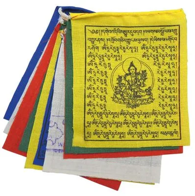 Image de Drapeau de prière tibétain traditionnel TS « Cheval du vent » / Tara