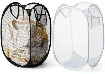 Productafbeelding van Wasmand - Opvouwbaar met handvat - 75 liter inhoud - 2 stuks - Grijs