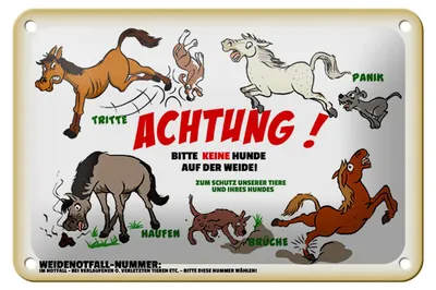 Produktbild von Blechschild Hinweis 18x12cm Achtung keine Hunde auf Weide