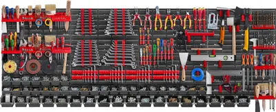 Obrázok produktu pre Veľká nástenná polica na náradie KADAX, 232x78cm Úložný systém z robustného plastu