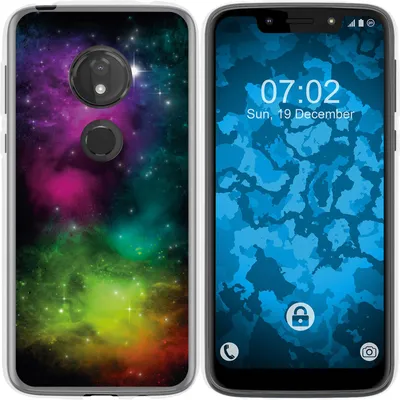 Produktbild von PhoneNatic Case kompatibel mit Motorola Moto G7 Play Silikon-Hülle Space Starfield M7