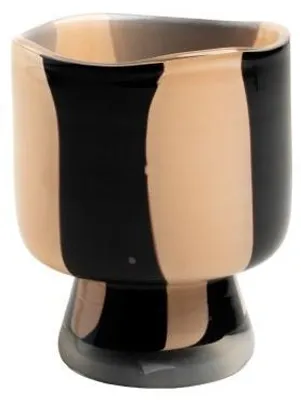 Produktbild von Pomax Cannes Vase und Windlicht aus Glas, Elfenbein, Ø 10 x H 12 cm