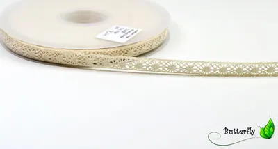Produktbild von 25m Rolle Spitzenborte 12mm, 100% Baumwolle, Farbe:natur / creme