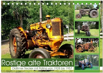 Produktbild von Rostige alte Traktoren (Tischkalender 2026 DIN A5 quer), CALVENDO Monatskalender