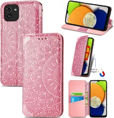 Produktbild von König Design Hülle kompatibel mit Samsung Galaxy A03 Kunstleder Handyhülle - Handy Case Rosa