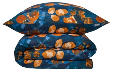 Produktbild von SCHIESSER Bettwäscheset | Renforcé | 2-teilig | Floral | 100 % Baumwolle | Glatt & angenehm weich | YKK-Reißverschluss | | 135x200 cm + 80x80 cm | Blau-Rost