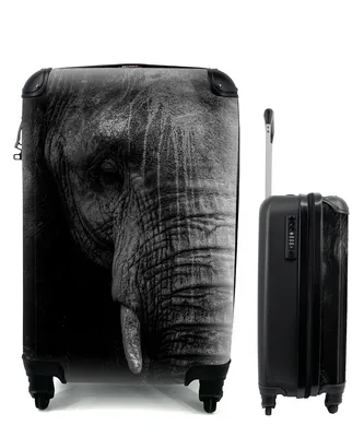 Produktbild von MuchoWow® Koffer Handgepäck Trolley Rollkoffer Kleine Reisekoffer mit 4 Rollen - Elefant - Tier - Porträt - Cabin Size < 55x40x23 cm & 55x40x20 cm - Fotokoffer - Kabinenkoffer - Boardgepäck - Reise-Box - Reisekoffer - Reisegepäck - Koffer mit Bild - Trolley für Kinder