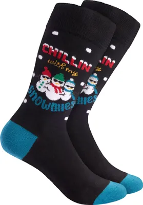 Produktbild von BRUBAKER 1 Paar Weihnachtssocken für Damen und Herren - Lustige Socken Weihnachten, Chillin with my Snowmies, Größe 35-40