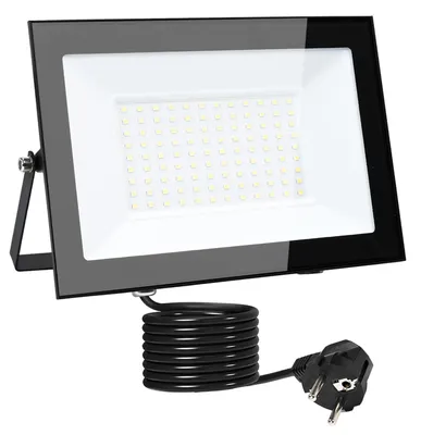 LED-Außenstrahler 100 W, warmweiß, 8500 lm, IP66, 3 m Kabel, Aluminium