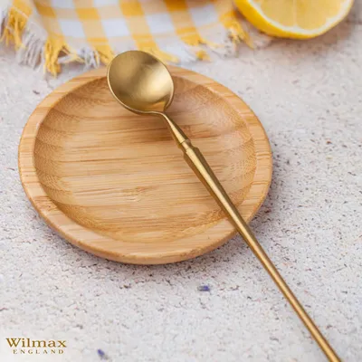 Zdjęcie produktu dla Talerz bambusowy Wilmax, średnica 10 cm, wykonany z naturalnego bambusa WL-771028/A