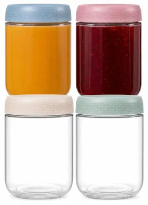 Vorratsgläser luftdicht, Pastell, 4er-Set, 500 ml