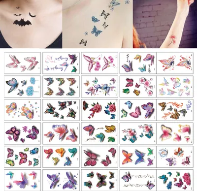 Obrázok produktu pre Dočasné tetovanie Tetovanie Body Art Malé listy Tetovacie nálepky Falošné tetovanie na ruky Nálepky pre mužov ženy (30 listov)