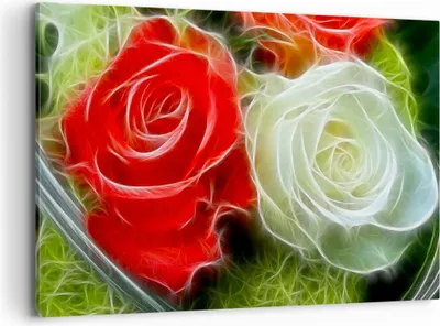 Produktbild von Bild auf Leinwand - Leinwandbild - Blumen Blumenstrauß Rose - 120x80cm - Wand Bild - Wanddeko - Leinwanddruck - Bilder - Kunstdruck - Wanddekoration - Leinwand bilder - Wandkunst - AA120x80-0336