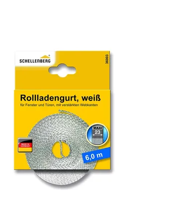 Zdjęcie produktu dla Taśma do rolet Schellenberg Maxi 23 mm szerokości, 6 m długości, biała, 36003
