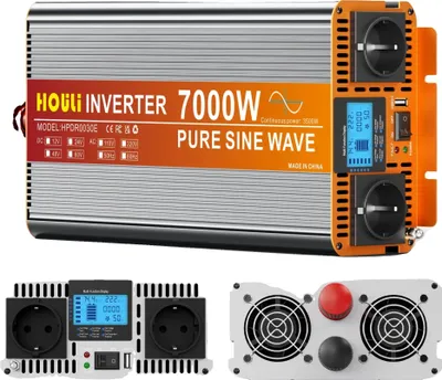 Image de Onduleur, onde sinusoïdale pure, télécommande sans fil, puissance maximale 7000 W, Europe-d, 24 V-b, 230 V-d