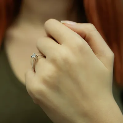 Produktbild von 0,26 Carat Diamant Solitär Ring Antragsring 14 Karat Weißgold - 50 (15,90 mm)