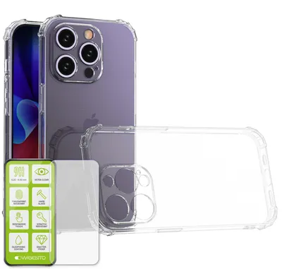 Immagine prodotto di Per Apple iPhone 15 Pro Shock TPU caso trasparente 0,26 H9 vetro protezione del telefono cellulare